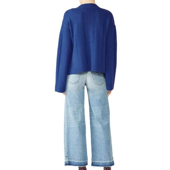 Derek Lam 10 Crosby Military Blue V-Neck Pullover Wool Sweater Size XS Org. $395 - Picture 2 of 7